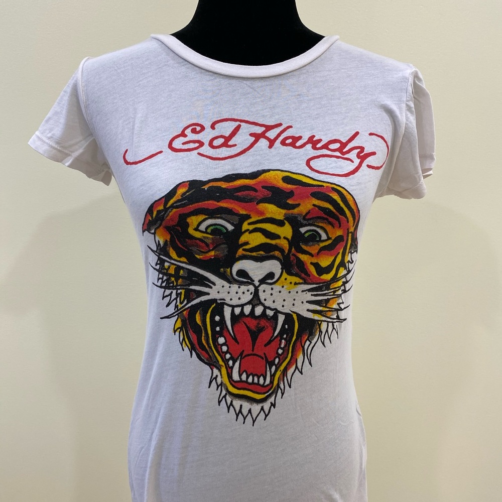 ED HARDY women t shirt dress short sleeve size M